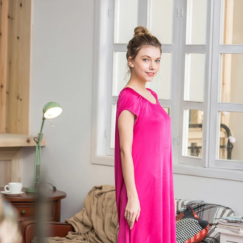"Luxurious Silk Nightgown: Ultimate Comfort and Style for a Perfect Summer Sleep"